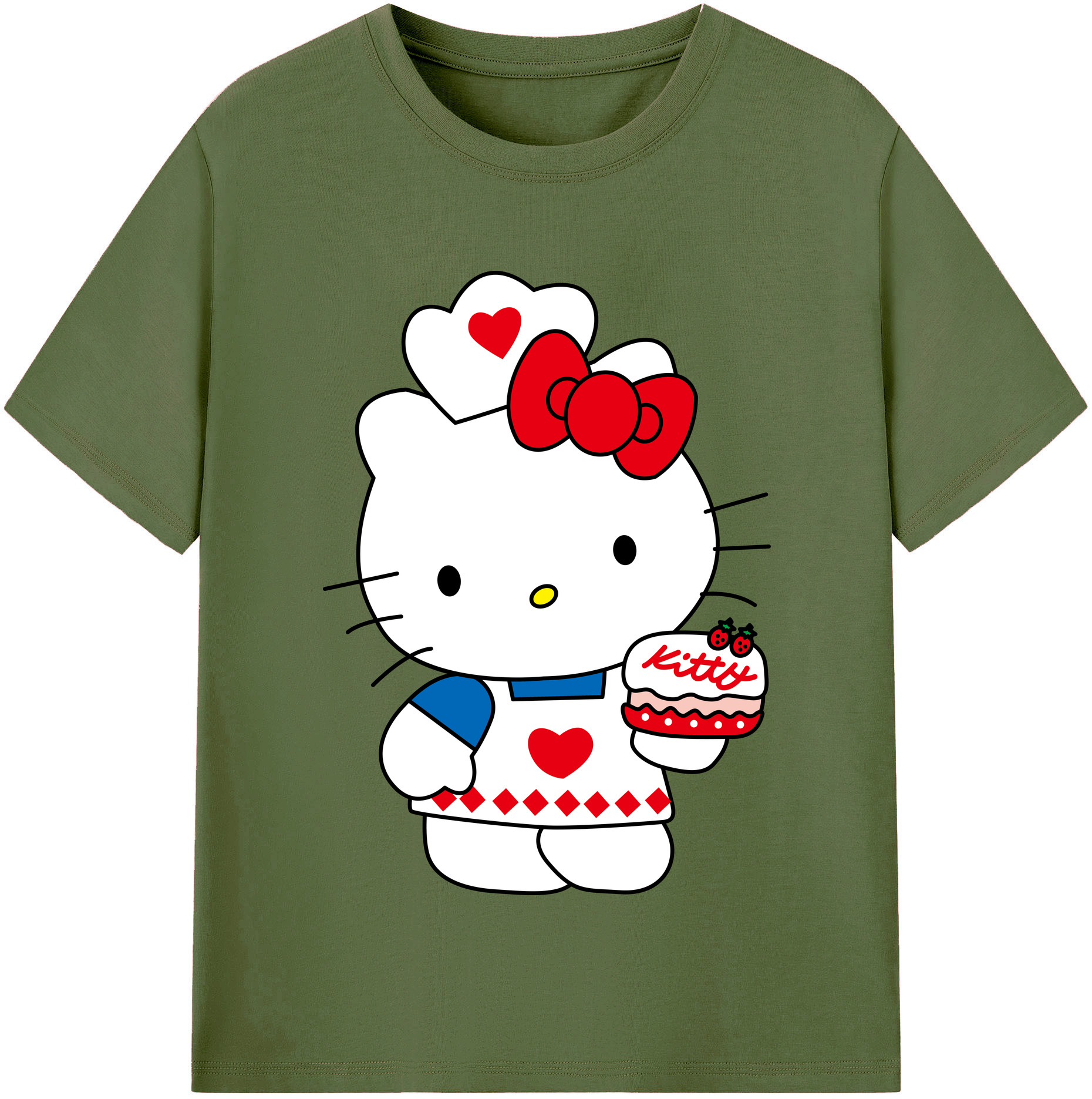 （画像用） Hello Kitty ハローキティ 綿100％半袖Tシャツ（フロントプリント）